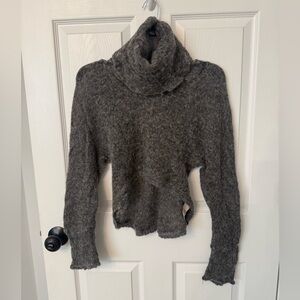Free People Cowl Neck Crop Sweater